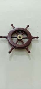 Style nautique 6 \ "roue de bateau en bois et laiton écologique poli décoration de la maison caisse cadeau modèle - Product Image 3