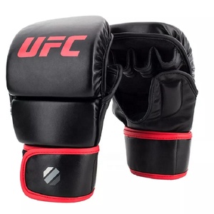 Gants de combat en cuir noir MMA boxe - Product Image 1