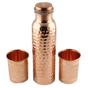 Bouteille d'eau martelée en diamant et cuivre pur, bouteille de haute qualité, pour boisson, vente en gros, fabricant indien, 2022 - Product Image 3