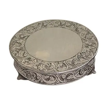 Tabletop Cake Stand Tabletop Embossed Black Antique Aluminium Display Stand Set Wedding Cake Display Stand