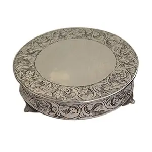 Tabletop Cake Stand Tabletop Embossed Black Antique Aluminium Display Stand Set Wedding Cake Display Stand