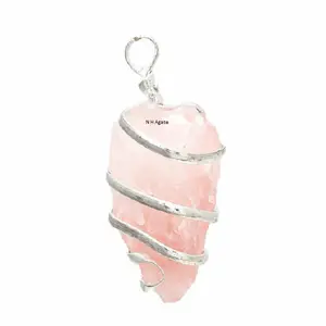 Rose Quartz Arrowheads Wire Wrapping Pendant for agate stone Gemstone Arrowheads Buy From N H Agate