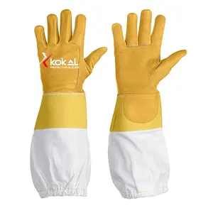 Beekeeping Tools Yellow Goatskin Bee Protective Leather Gloves
