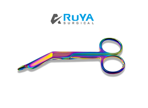 Ciseaux chirurgical à bandes tranchants, en couleur arc-en-ciel, en acier inoxydable, multicolore, boîte en Carton approuvée CE, 5.5 pouces, manuel PK - Product Image 3