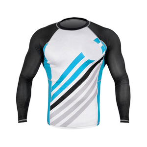 Custom Sublimated Compression Gym Shirts Long Sleeve BJJ Rashguard MMA <b>Mens</b> Rash Guard - Product Image 5