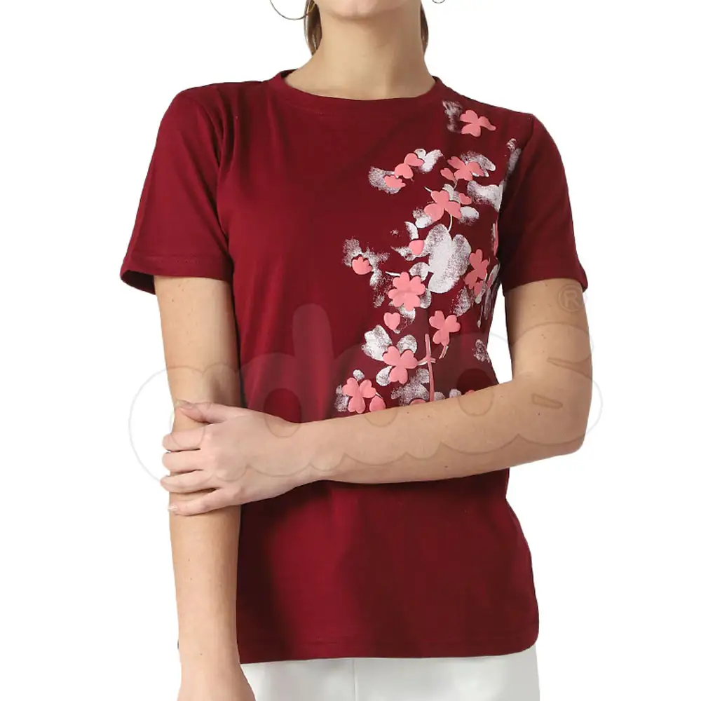 Create Your Idea Customer Demand Best Price Professional Logo Custom Printed Fine Quality Women T Shirt