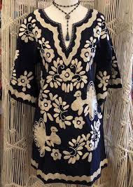 Tuniques en coton pour femmes, style bohème paon, robe courte, broderie mexicaine florale, écoresponsable, plage – Meilleur prix de gros - Product Image 4