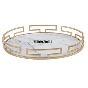 Plateau de service en marbre de forme rectangulaire plateau fait à la main d'excellente qualité meilleure vente de table en gros nouveau plateau de service en marbre - Product Image 2