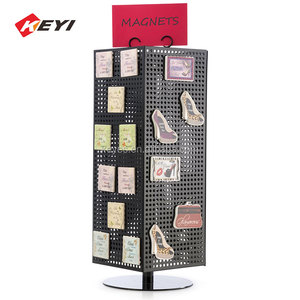 Cửa hàng bán lẻ Máy tính để bàn treo móc khóa xoay kim loại hiển thị đứng trang sức mũ nón <span class=keywords><strong>Spinner</strong></span> Kệ 4 bảng điều khiển Pegboard kệ trưng bày - Product Image 2