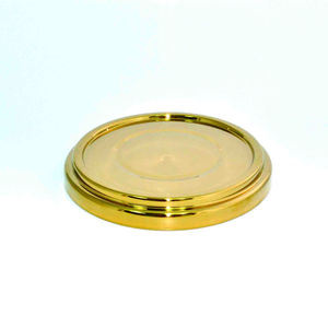 Service vaiselle de Communion en acier inoxydable, base dorée, assiette à pain - Product Image 1