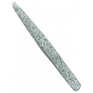 Pince à épiler personnalisée à marque privée en acier inoxydable, pointe lisse de 10 mm, prise en main parfaite, plate et inclinée pour sourcils - Product Image 3