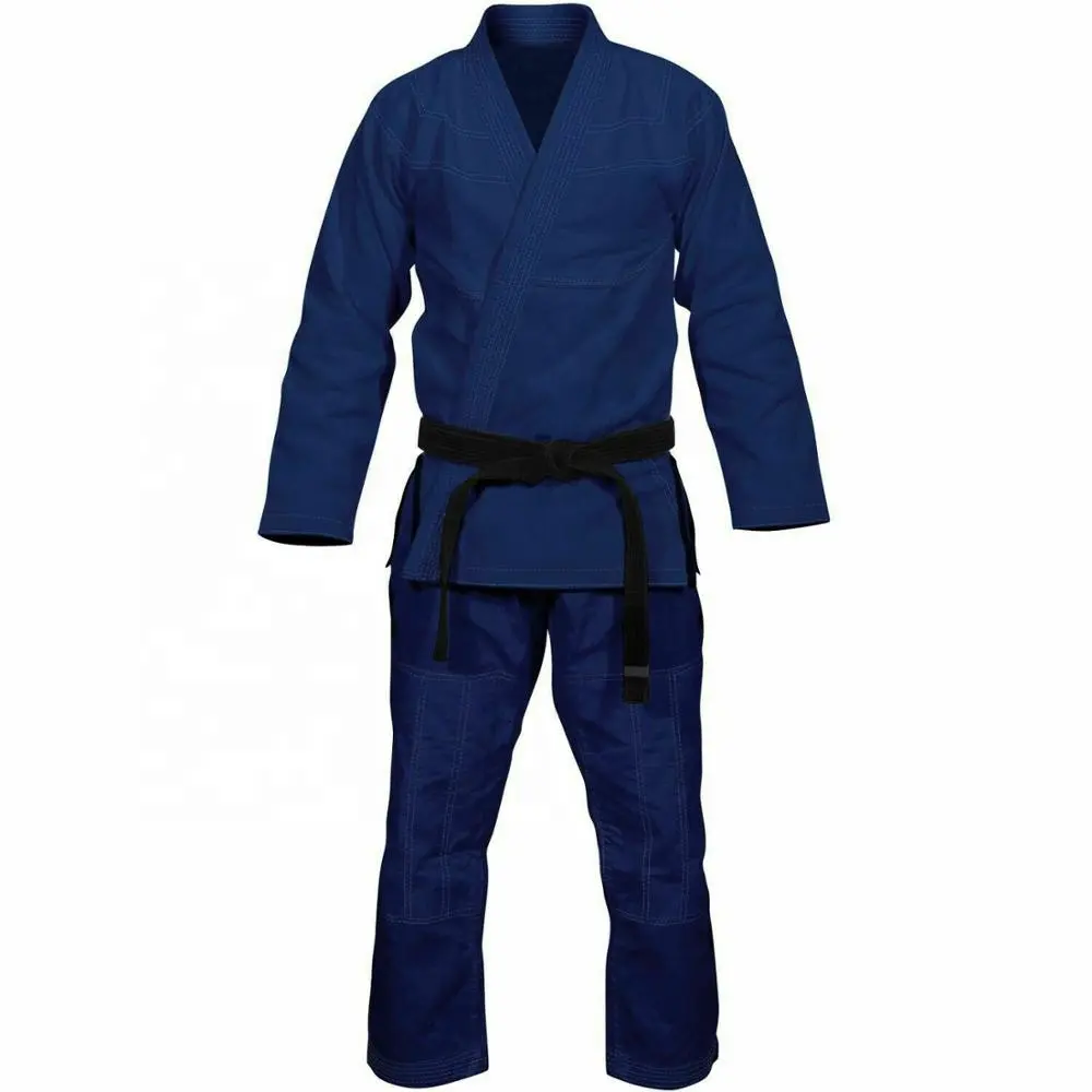 Uniforme de Jiu Jitsu blanc/Bjj pour hommes, kimono / BJJ Gis personnalisé, bleu-marine et brésilien, 1 pièce