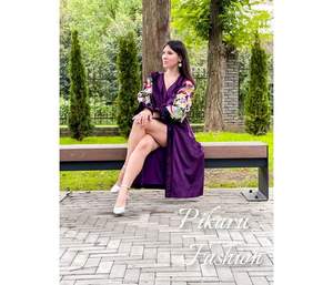 Superbe robe de soirée arabe à manches longues pourpre de Dubaï Robes de bal musulmanes - Product Image 1