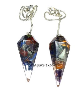 Péndulo curador de chakras facetadas, orgón, para practicar la técnica - Product Image 1