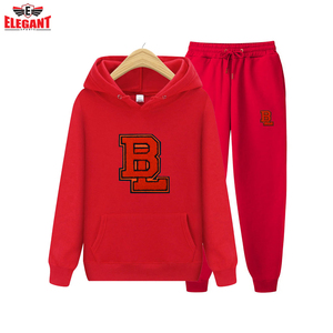 Pullover unisex sweat suit Wholesale Hot Selling Custom Chenille <b>Embroidery</b> High Quality Sweat suit Unisex Cotton <b>Set</b> - Product Image 5