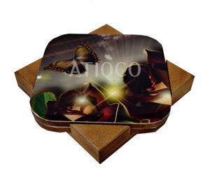 Juego de posavasos de madera de estilo americano Posavasos elegantes de alta calidad con impresiones pintadas atractivas únicas Esteras y almohadillas de la mejor calidad - Product Image 5