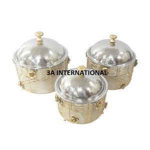 Hotpots Classique Élégant Casserole Servant Réchauffeur De Nourriture Conception Martelée Pot En Bois Fournitures Alimentaires Vente Chaude - Product Image 2