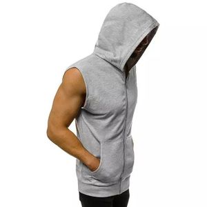 Sudadera con capucha sin mangas para hombre, producto directo de fábrica, sin mangas - Product Image 4
