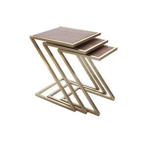 Mesa auxiliar de Metal con revestimiento de polvo dorado de estilo moderno hecha a mano de calidad superior, mesa central de lujo personalizada para sala de estar, venta al por mayor - Product Image 1