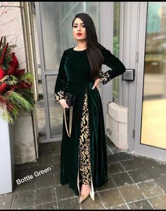 ชุดปากีสถานอิสลามผู้หญิงกำมะหยี่ชุดแต่งงาน Shalwar Kameez กางเกงชุดออกแบบล่าสุดอินเดียอัตราขายส่งที่มีคุณภาพสูง - Product Image 6