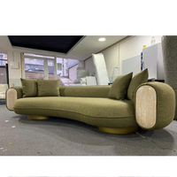 Geschwungenes Zeitgenössisches Ausziehbares Chesterfield-Ecksofa-Set mit Massivholzrahmen, Anpassbare Größe für Wohnzimmer in Apartments