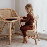 Jolie chaise en rotin pour enfants, meuble fait main, style européen