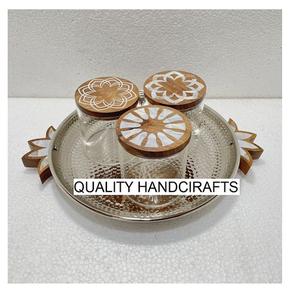 Jarrón Acrílico con Incrustaciones de Nácar y Madera de Acacia Estilo Árabe, Decoración India, Artesanía, Tamaño y Color Personalizables, Caja de Almacenamiento - Product Image 4