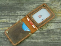 Cartera de Cuero Genuino Corta para Hombre, Impermeable, Minimalista, con Clip para Billetes, Regalo para Padrinos de Boda, Día del Padre