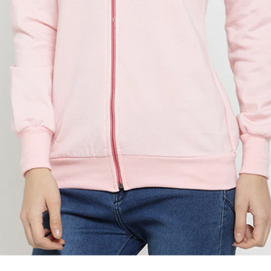 Lady Bomber Jacket Light Pink Zipper-Up Prendas de abrigo Stand Collar Acolchado Relleno de algodón Reversible Sólido Invierno Temporada-Lavado - Product Image 5