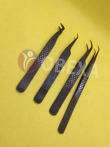 Juego de 4 pinzas de agarre de diamante de acero japonés herramientas de pestañas de belleza de acero inoxidable alto extensiones de pestañas precisión profesional - Product Image 4