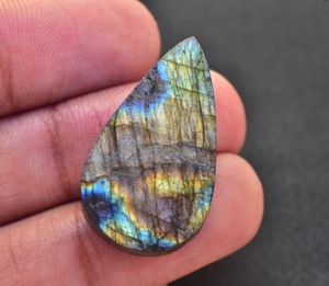Cabochon en Labradorite druse, pierre précieuse naturelle multi-flash, 1 pièce, pour collier - Product Image 5