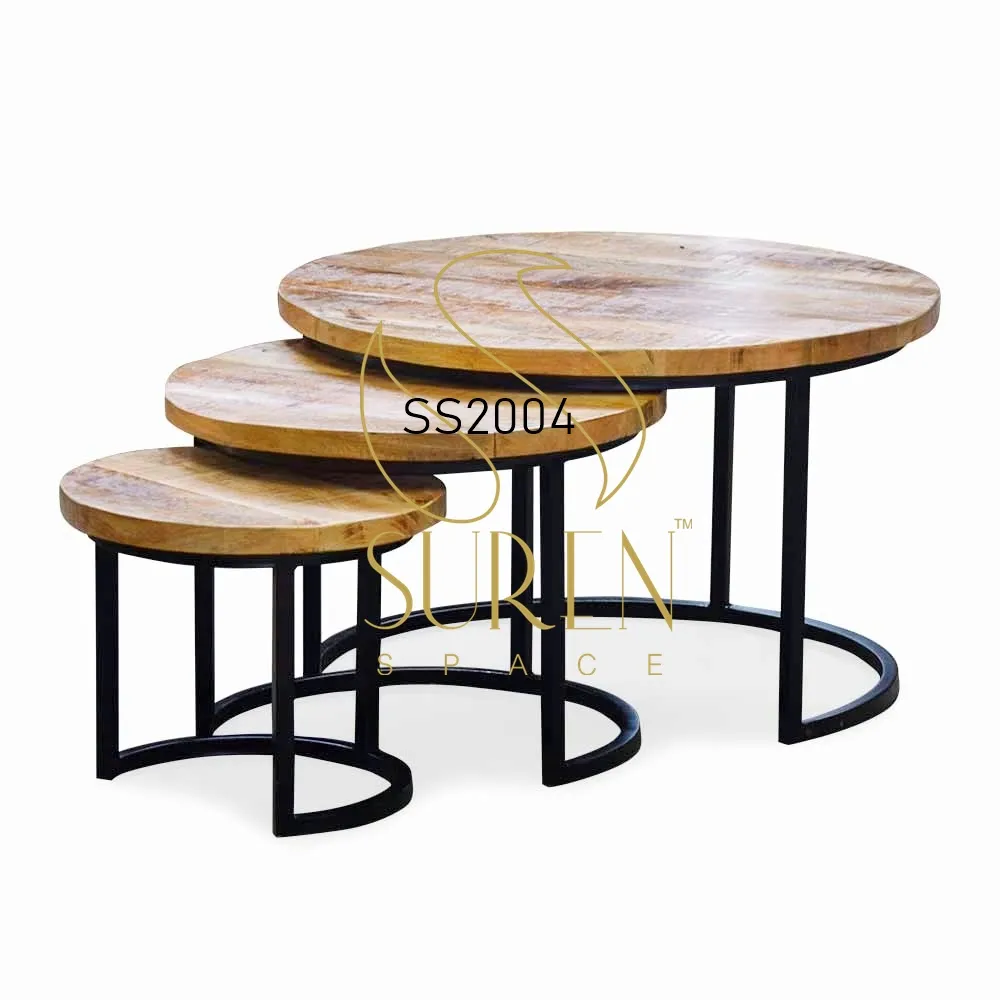 Манго Ruff деревянная металлическая основа набор из трех центральных столов промышленная <span class=keywords><strong>мебель</strong></span>