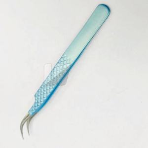 Custom Logo Japanese Sustainable Stainless Steel <b>Eyelash</b> <b>Extension</b> Tweezers Pointed Tip Coated in Metallic Color - Product Image 3