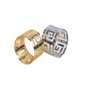 Ensemble de trois anneaux de rangement pour serviettes de table en aluminium couleur or pour la vaisselle à la maison - Product Image 4