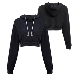 เสื้อฮู้ดครอปท็อปผ้าฟลีซคุณภาพสูงแบบสวมใส่สบายสำหรับฤดูหนาว ขายส่ง ปรับแต่งได้ พร้อมโลโก้ด้านหน้า - Product Image 4