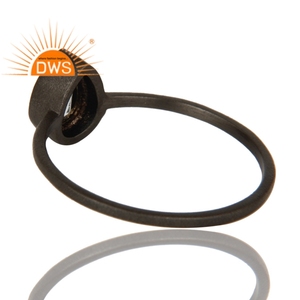 Black Rhodium <b>Plated</b> 925 <b>Silver</b> Stackable Ring Beautiful Blue Topaz Ring Gemstone Jewelry Supplier Classic Collection - Product Image 3