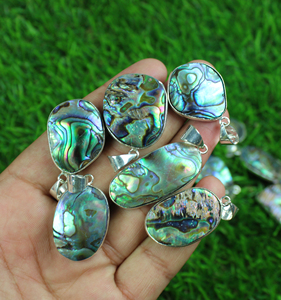 Pendentif en pierres précieuses plaquées en argent Sterling, sous forme de coquille d'abalone naturelle, collier à breloques, fournitures de bijoux, livraison gratuite - Product Image 3