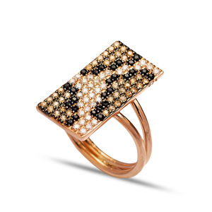 สี่เหลี่ยมผืนผ้ารูปร่างเสือดาวรูปร่างที่ทันสมัยแหวนตุรกีขายส่ง Handcrafted 925เงินสเตอร์ลิงเครื่องประดับ - Product Image 1