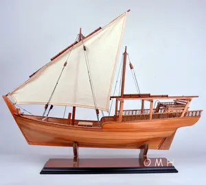 Dhow मॉडल जहाज उच्च गुणवत्ता 60 cm दस्तकारी लकड़ी प्रतिकृति के साथ प्रदर्शन खड़े हो जाओ, संग्रहणीय, सजावट, उपहार, थोक