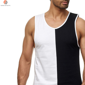<b>Men's</b> Color Blocked Tank Top O-Neck Sleeveless Casual Wear Black And <b>White</b> Knitted Sport <b>Vest</b> - Product Image 6
