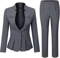 Yüksek Kaliteli Slim-Fit Özel Tasarım Blazer Takım Tek Tokalı V Yaka Uzun Kollu Spandeks/Polyester Rüzgar Geçirmez Nefes Alabilen Kadın Takımı