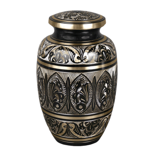 Urne funéraire classique en laiton vert pour cendres humaines, fabriquée à la main en laiton, adaptée pour les enterrements ou les niches dans les cimetières, grande taille - Product Image 4