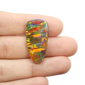 Piedra de ópalo de roca australiana Bello, piedra de ópalo doble sintética, tamaño 30x15 MM, fabricación de colgantes de piedras preciosas - Product Image 4