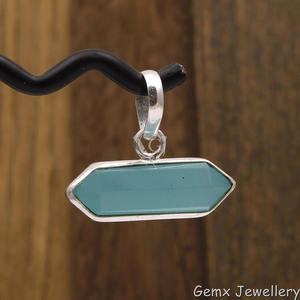 Connecteur de pendentif de lunette fait à la main en calcédoine aqua plaqué or rose/argent/or en forme de pointe pour la fabrication de bijoux composants en laiton - Product Image 3