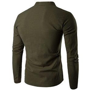 Polo manches longues homme, maillot de corps décontracté et respirant à séchage rapide, coupe Slim, avec votre Logo personnalisé - Product Image 4