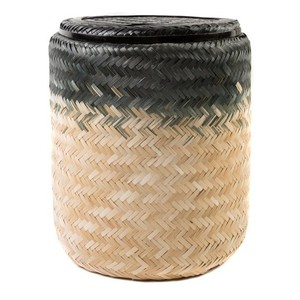 Direct From Vietnam Small Faded Black Versalite Tableware <b>with</b> Bamboo <b>Lid</b> Sustainable Storage <b>Baskets</b> - Product Image 1