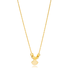 Colgante de bola con forma Irregular minimalista, collar liso, joyería de Ley 925 hecha a mano, venta al por mayor - Product Image 1