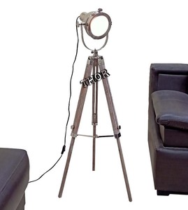 Trípode de foco cromado pulido, lámpara de pie LED con cuerpo de aluminio, patrón redondo, uso interior, sala de estar, dormitorio, decoración del hogar - Product Image 1