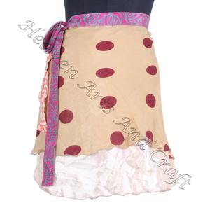 High Quality Vintage Poly Silk Reversible Wrap on <b>Mini</b> <b>Skirt</b> Free Size Women Sarong Wrap <b>Mini</b> <b>Skirt</b> - Product Image 2