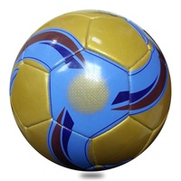 Ballon de football en PVC thermocollé et cousu à la machine, promotionnel doré, léger, durable, écologique, pour sports d'équipe en intérieur/extérieur